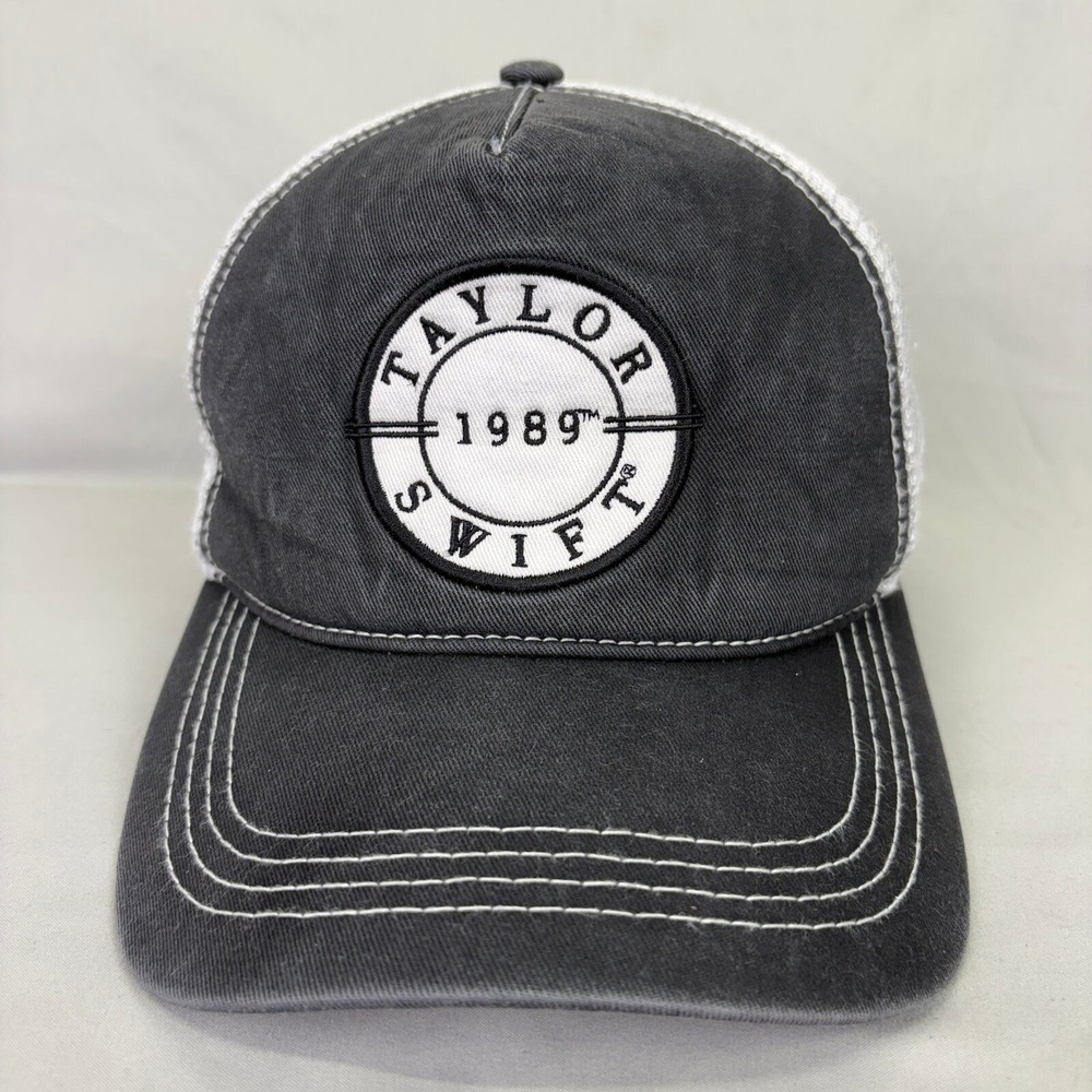 Taylor Swift Hat 1989 Tour Merchandise Unisex OSFM Grey White Mesh Trucker Cap